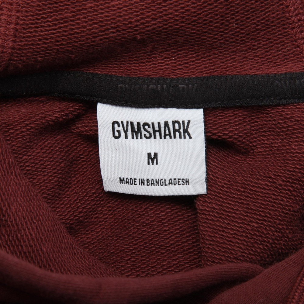 Gymshark Legacy Hoodie Mens M Cherry Brown Lifting Club Shark Graphic Fleece - Picture 5 of 12